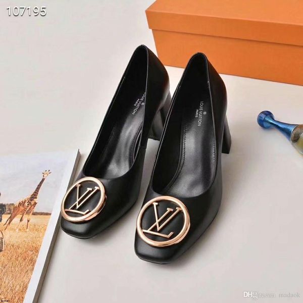 

19fw women 's shoes suede thick high heels fashion casual pointed toe shoes women shoes heel slippers summer 2020 new yecq5, Black