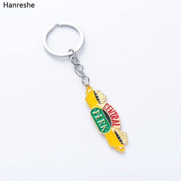 

tv show friends keychain centark perk stainless steel keychain fashion jewelry colour enamel cute key ring pendants women, Silver