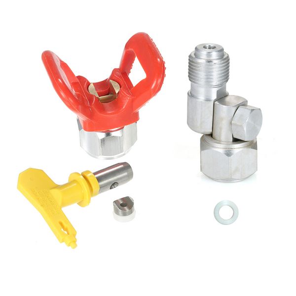 

7/8" f-7/8" m universal silver swivel joint with sprayer base guard & 517 tip for airless spray gun of airless spraying machine