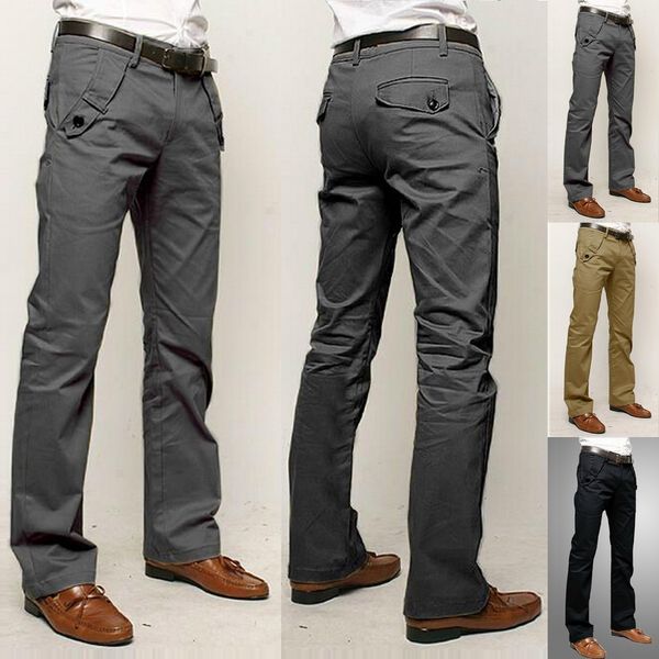 

2019 pure cotton straight pant cylinder cargo waist work pants trousers size 29-36 men flax pants male pantalones 9.3, Black