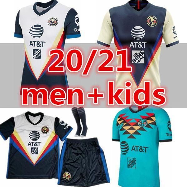 

good quality g. dos santos 20 21 home america yellow jersey soccer r.sambueza p.aguilar 2020 2021 away mexico club football shirt, Black;yellow