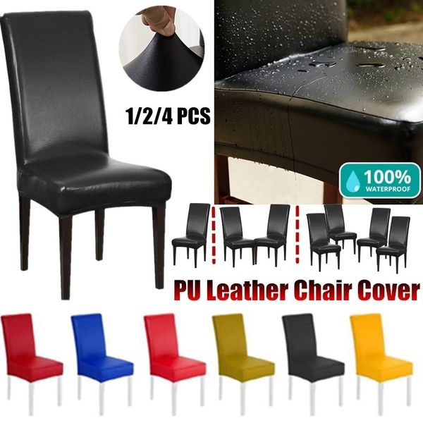 

1/2/4 шт кожа pu главная стул крышки места водонепроницаемый и oilproof председатель обложка водонепроницаемый обеденный чехлы отель банкет