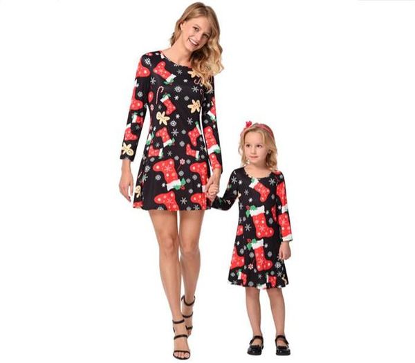 

рождество стиль женщин фестиваль дизайнер платья crew neck с длинным рукавом женщины одежда дети мода стиль повседневная одежда, Black;gray