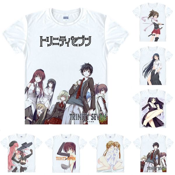 

anime shirt trinity seven the seven magicians t-shirts multi-style short sleeve arata kasuga cosplay motivs hentai shirts, White;black