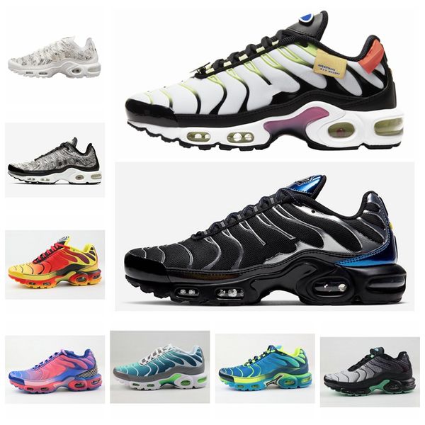 

2020 новые цвета tn плюс мужские женские кроссовки дизайнер sunburst радуга вольт тнс chaussure тренажёры спорт для женщин воздуха кроссовки