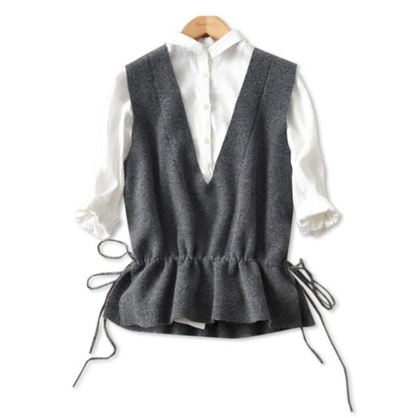 

cashmere vest 2018 new women vest pretty sleeveless v-neck knitted pullover oversize women plus size wool sweater, Black;white