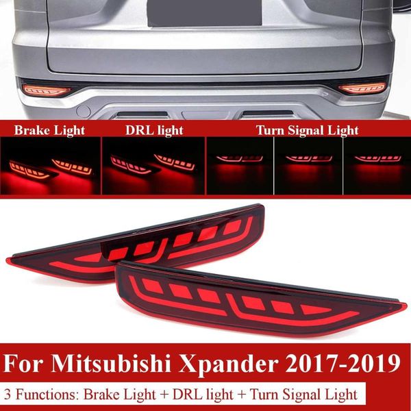 

3 function dynamic smoke rear bumper reflector light for mitsubishi xpander 20117 2018 2019 car tail light brake sigal lamps drl