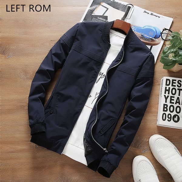 

left rom new men's big size jacket quality fashion business coat men autumn color stitching leisure pure cotton cardigan m-5xl, Black;brown