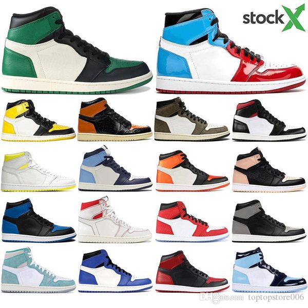 

new air jordan retro 1 high travis scotts low fearless mens basketball shoes spiderman unc 1s 3 men sport designer sneakers, White;red