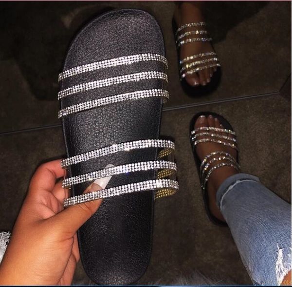 

factory direct flip flop 2019 new women fashion wild women's shoes sandals, rivets bright color flat bottom ladies slippers, Black