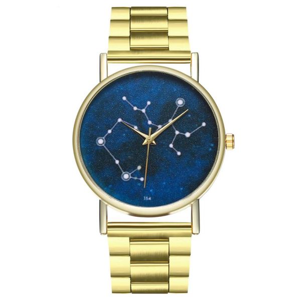 

zhoulianfa steel quartz watch personality starry sky pattern watch, Slivery;brown
