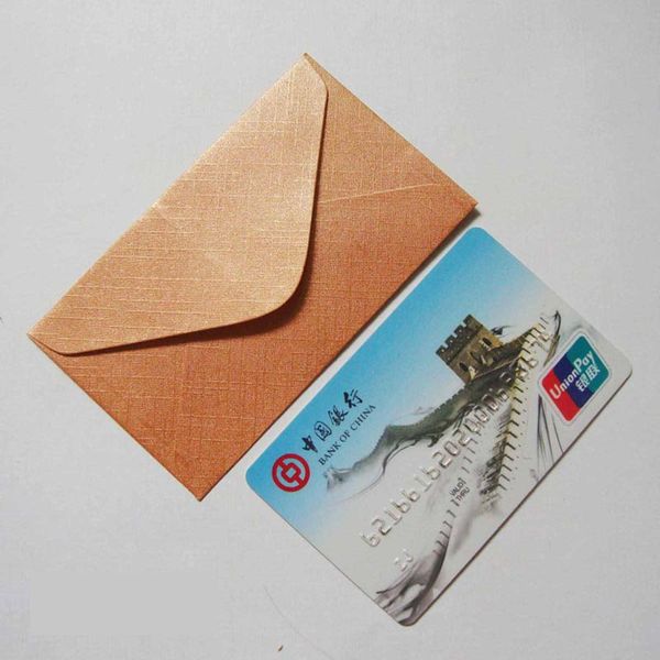 

120gsm gold paper blank mini envelopes 6x10cm for gift vip bank card
