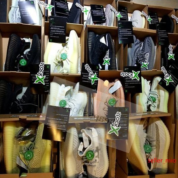 

new kanye west men women outdoor shoes with stock x all colors static butter sesame ice yellow blue tint designer shoe