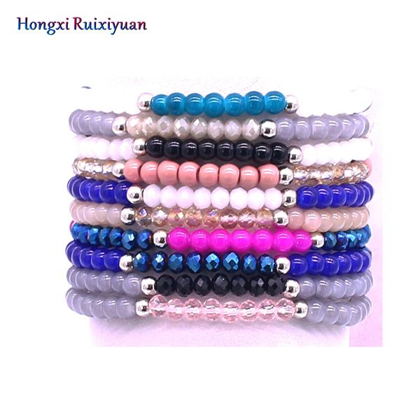 

beaded bracelet fashion crystal glass bead bracelet simple exquisite handmade beaded bracelets for women charm jewelry gifts, Black