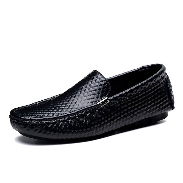 

plus size 38-47 men casual shoes genuine leather italian men loafers moccasins luxury slip on mens driving shoes, Black