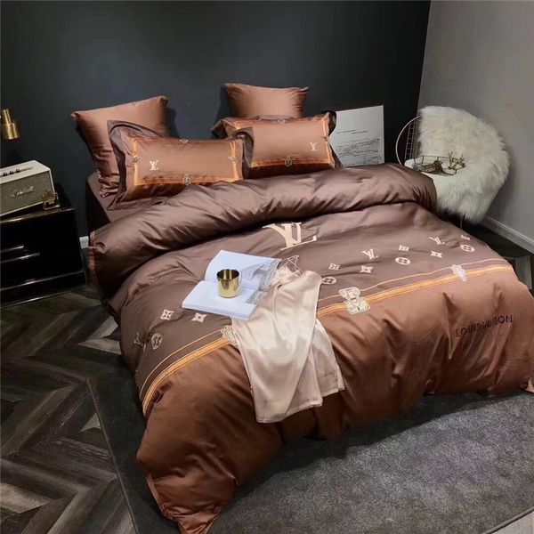 

Коричневый L Письмо Постельное Белье Вышивка Модный Бренд Дизайн Королева King Size П