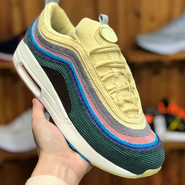 

Men Brand New Sean Wotherspoon x 1/97 VF SW Hybrid Running Shoes Women Vivid Sulfur Multi Yellow Blue Hybrid Sports Sneakers 36-45