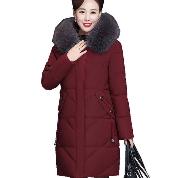 

5xl plus size winter jacket women parka loose down cotton coat female casual warm thick hooded mom jacket padded outerwear q2009, Black