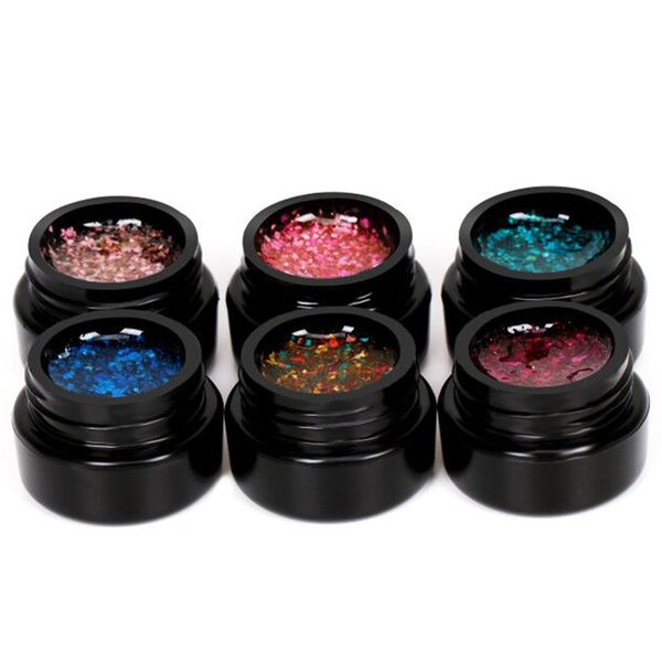 

6 color nail gel flower fairy series manicure dry petal glue can be used for crystal model art glue, Red;pink