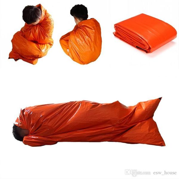 

портативный чрезвычайным спальный мешок открытый термальный выживание спальные мешки кемпинг путешествия туризм легковесных полиэтилен спаль