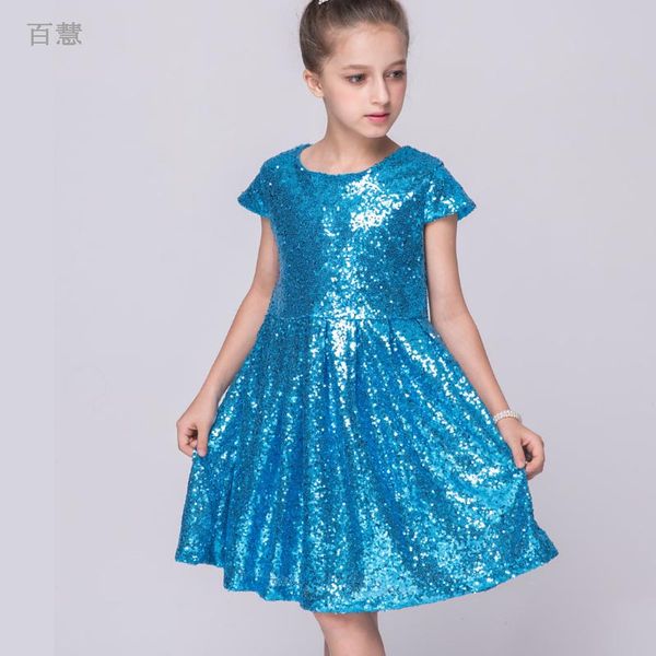 

summer children's clothing girls dress sequin princess dress 2019, Red;yellow