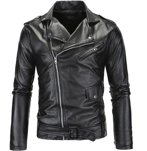 

new vintage retro motorcycle jackets men pu leather jacket biker punk faux leather slim classical windproof moto jacket