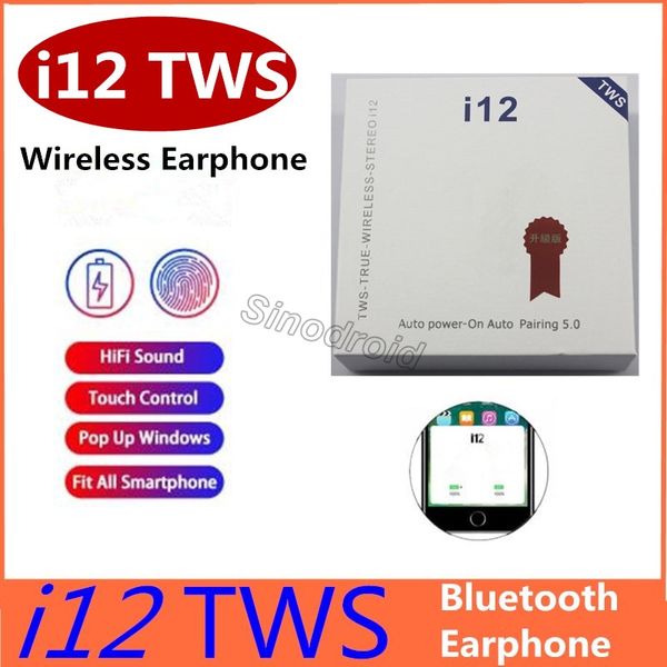 

I12 tw touch bluetooth 5 0 earphone pop up jl chip headphone earbud wirele head et for iphone xiaomi huawei cell phone dhl 100pc