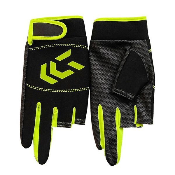 

outdoor fishing gloves non-slip fishing protection gloves three fingers cut sports half finger, Black