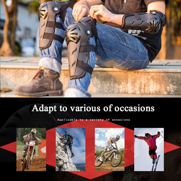 

4 pieces / set of knee pads breathable arm leg protection cover outdoor motorcycle riding sports protective gear, Black;gray