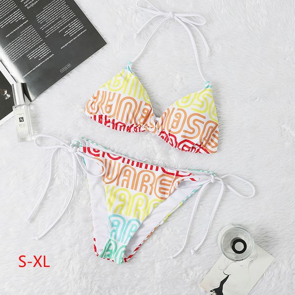 

20s women three-point swimsuit fashion summer designer two-piece bikini suits set with letters beach brand bathing suits swimwear clothing, White;black