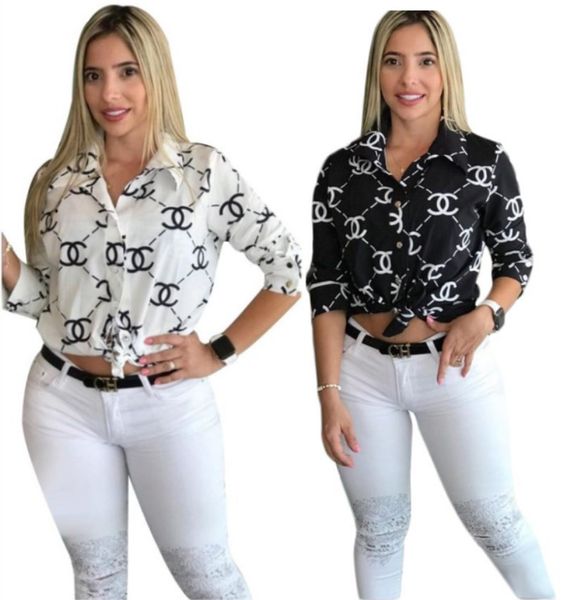 

для женщин блузки с длинным рукавом печати рубашки женские пальто мода дамы верхней одежды случайные топы женская одежда klw2003, Black;white