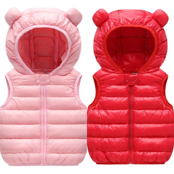 

children's down cotton waistcoat warm coat 2019 season boys' and girls' hoodie vest thickened warm children's outer wear, Camo