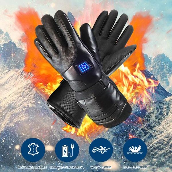 

rechargeable motorcycle heating gloves touch screen non-slip electric heated gloves warm usb charge winter cycling