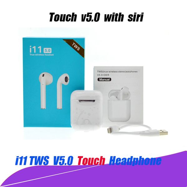 

New i11 tw wirele earbud 5 0 bluetooth earphone headphone air pod touch control port blutooth head et pk i10 i12 with iri