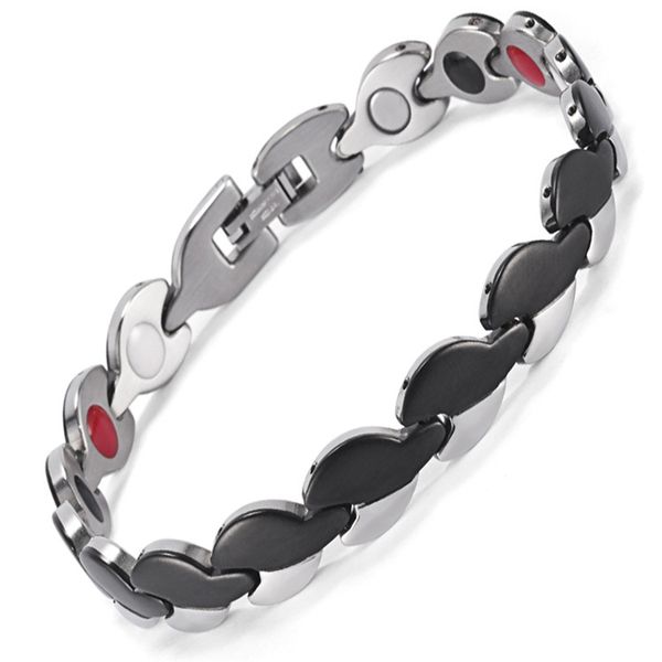 

magnet germanium bracelet stainless steel bracelet neutral couple health care, Black
