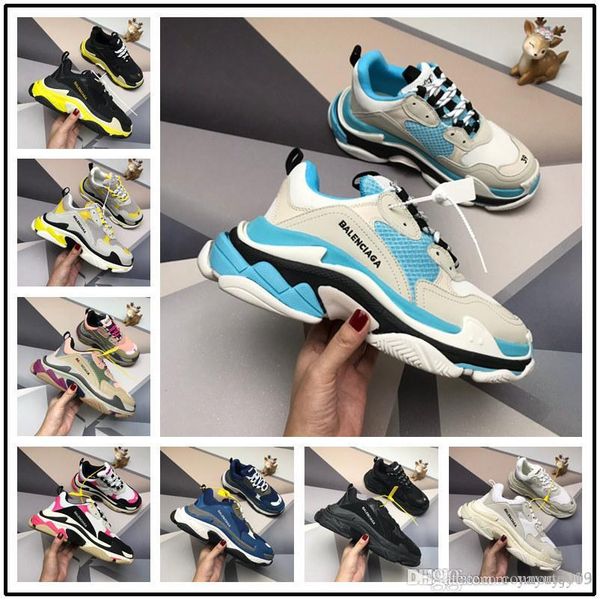 

newst paris 17fw triple-s jogging shoes dad shoes men women sneakers trainer comfort casual shoes size 36-44, Black