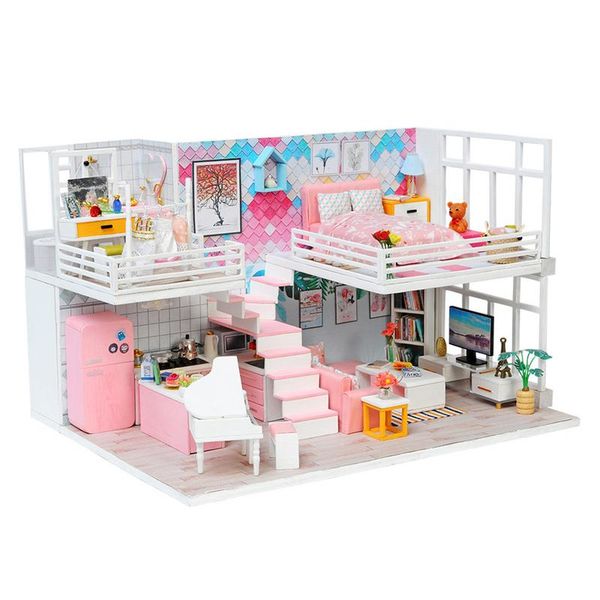 Beautiful Diary Diy Cabin K 040 Handmade Villa Model Innovative Play House Toys Doll House Pieces Toddlers Dolls House From Windblock 5723 - 