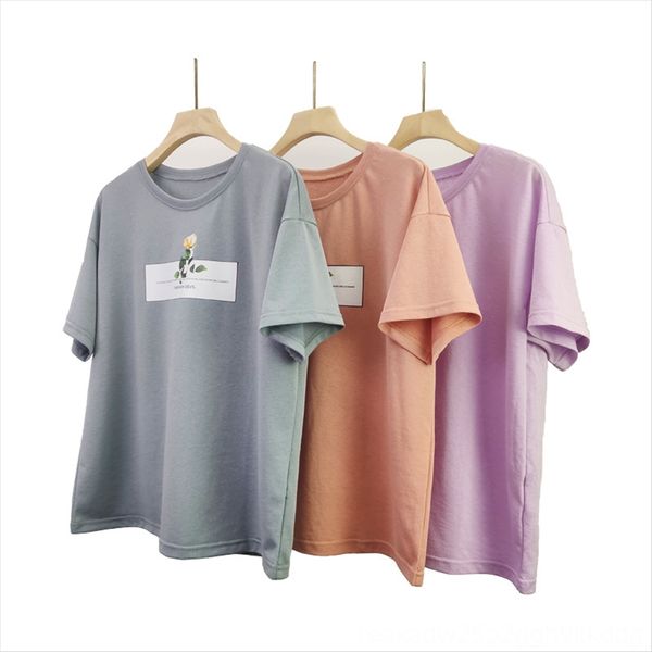 

t-shirt women's short sleeve 2020 jasmine printing simple style t-shirt women's short sleeve 2020 jasmine printing simple style, White