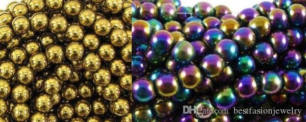 

new 8mm 10mm 200pcs/lot silver gold plated multicolor hematite round bead beads good loose ball bead good findings, Crystal