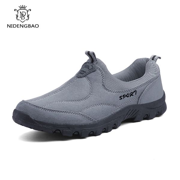 

non-slip comfortable men casual shoes loafers man autumn old people walking shoes warm soft bottom sneakers male couples light, Black