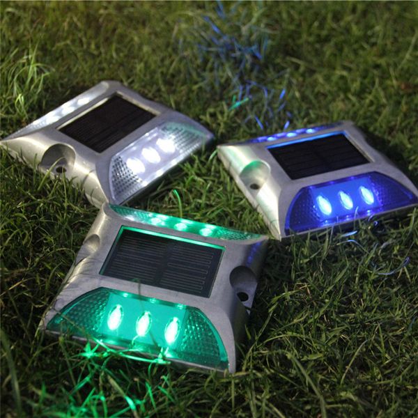 

outdoor lighting quartet solar road light cast aluminum road sign double sided warning lights 6led path landscape led light lamp