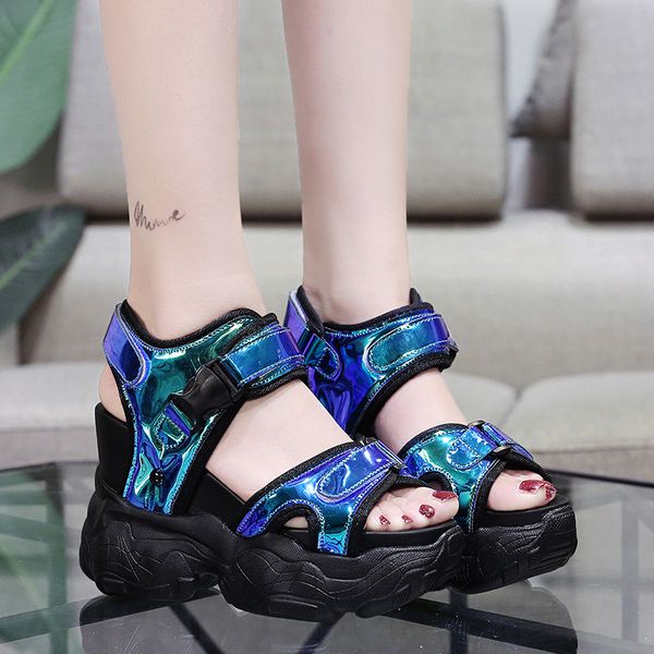 

cootelili light women sandals shoes women sandals woman sandalias mujer sandalias summer platform 11.5cm heel height, Black