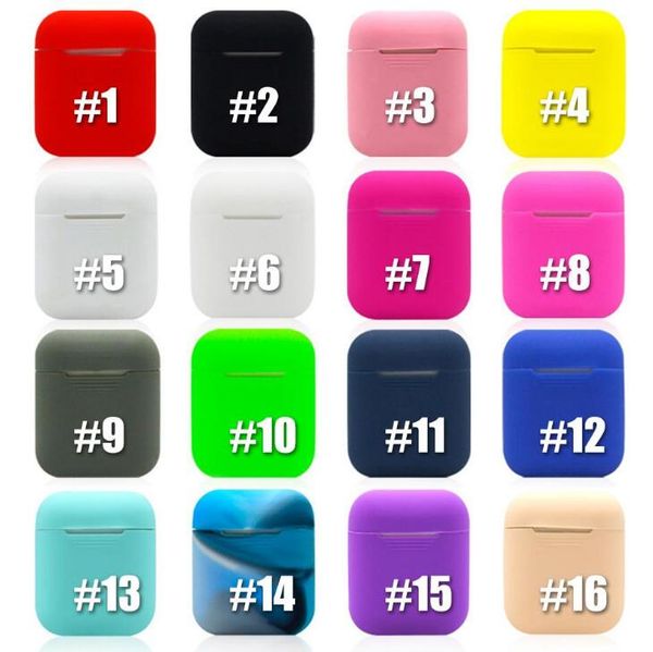 

2019 16 colors For Apple Airpods Silicone Case Portable Soft TPU Ultra Thin Protector Cover Sleeve Pouch for Air pods Earphone Cases
