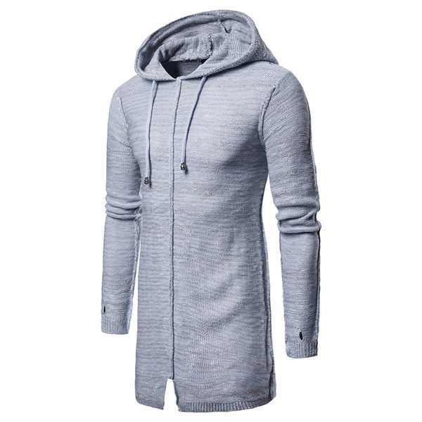 

zyfg men slim fit hooded sweater 2018 fashion autumn winter outware pullover men homme leisure solid color sweaters coat, White;black