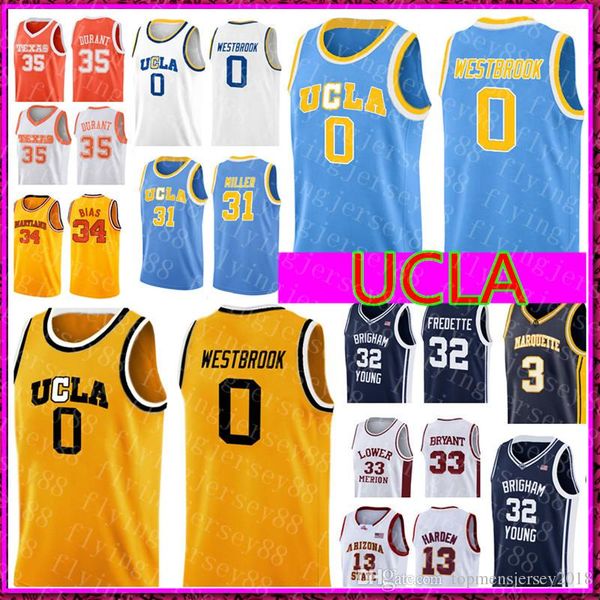 

ucla bruins 0 russell westbrook reggie 31 miller jersey allen 3 iverson high school jersey 13 harden kevin 35 durant basketball jerseys, Black