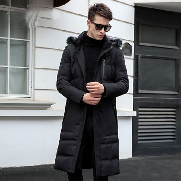 

new winter jacket men fashion casual coat hood thick warm down jacket male winter parkas outerwear, Black