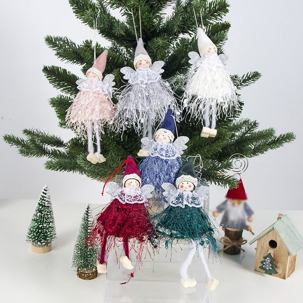 

lovely christmas tree decorations woolen yarn angel doll pendant hanging party christmas gift hangs decorations home 2019 new