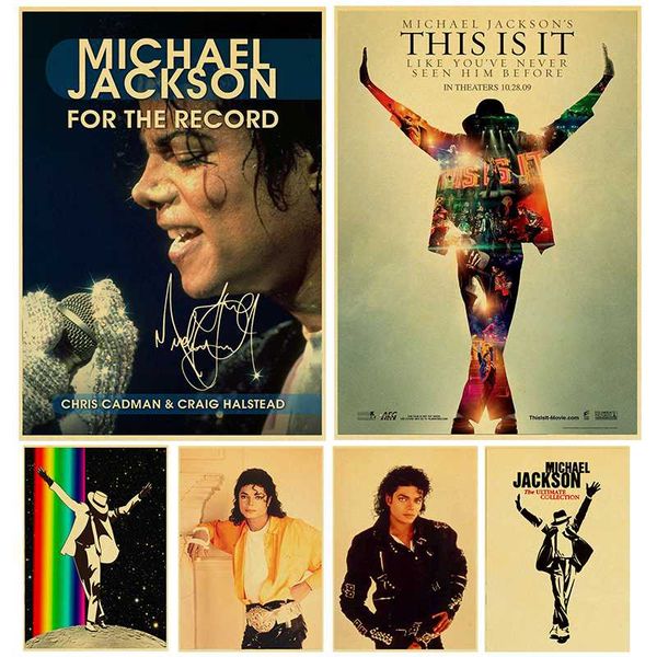 

classic singer and dancer michael jackson art painting kraft paper print retro poster wall picture home decoration wall decor