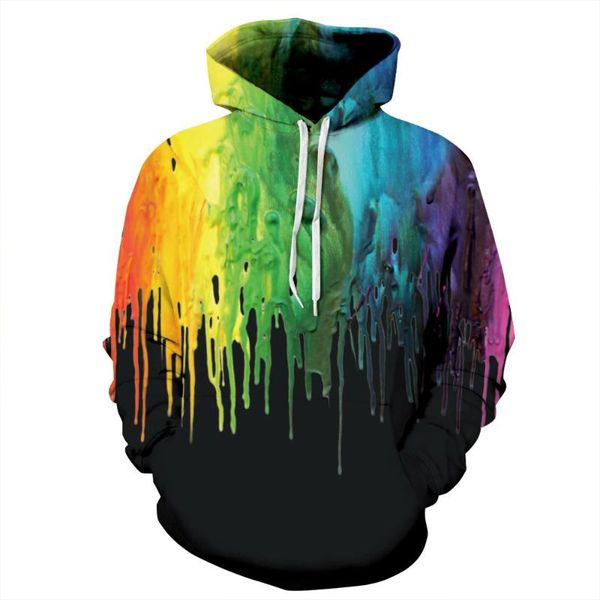 

colorful ink art printed casual hoodies men hooded pullover long sleeve streetwear 2020 autumn hoody man sweatshirts tracksuits, Black