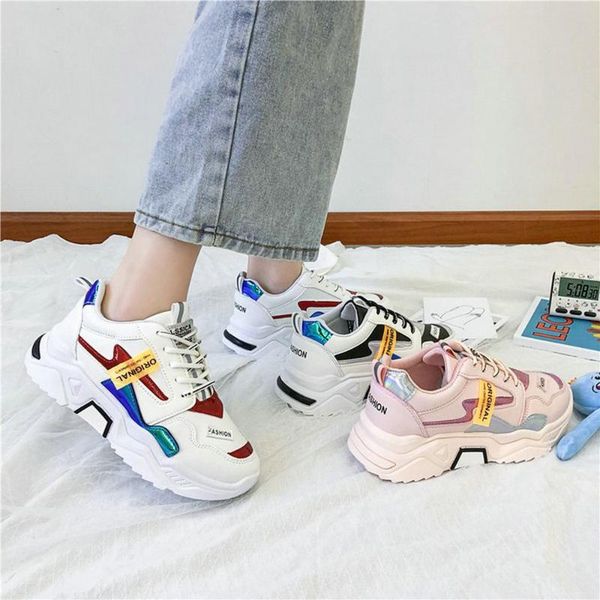 

women's daddy shoes spring new korean wild sports bling bling big size 36-42 shoes fashion casual women's b62-18 jy, Black